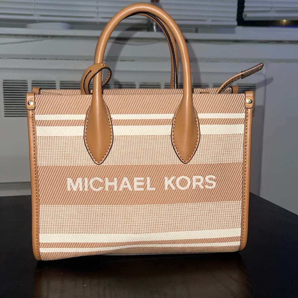 Mirella Small Striped Cotton Canvas
Crossbody Bag